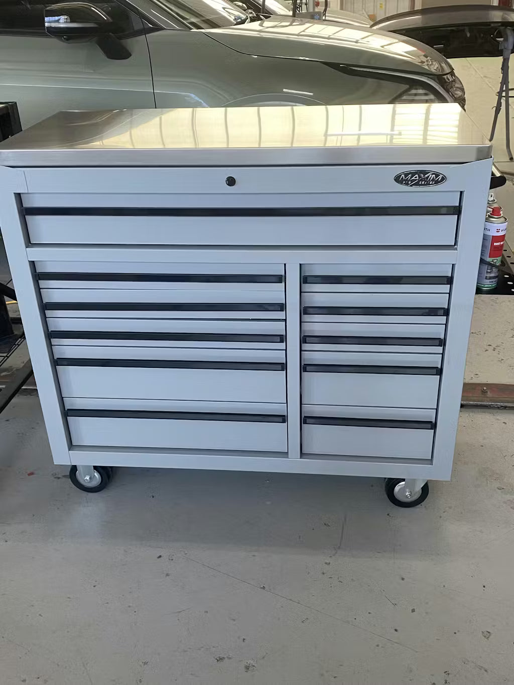 MAXIM 42" 11 Drawer Roll Cabinet Storage Toolbox Stainless Steel Benchtop