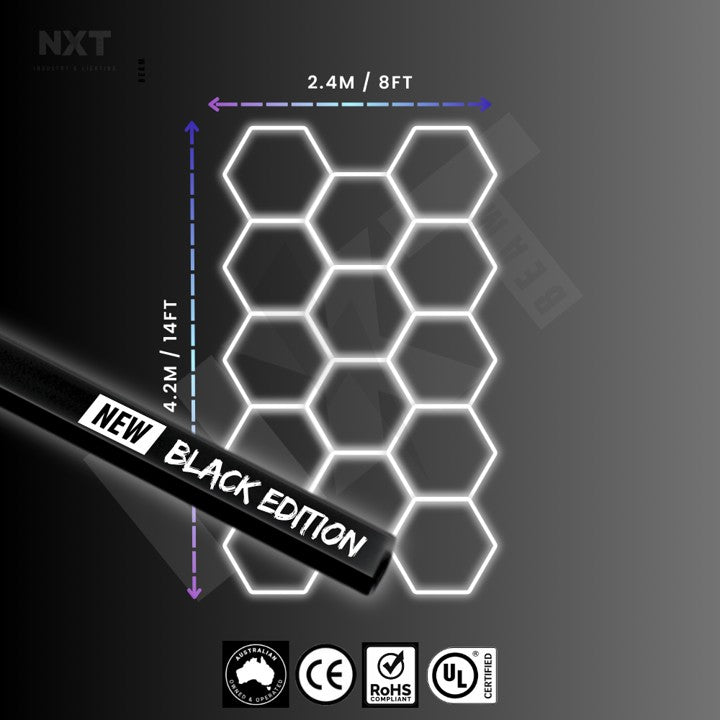 NXTBEAM Hexagon - Honeycomb - LED Lighting Kit - BLACK EDITION