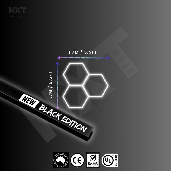NXTBEAM Hexagon - Honeycomb - LED Lighting Kit - BLACK EDITION