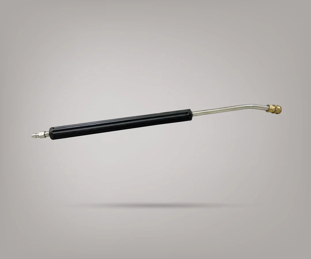 Pressure washer extension on a gray background