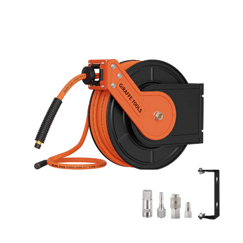 Retractable Air Hose Reel-Alloy Steel-3/8in-15m with Bracket