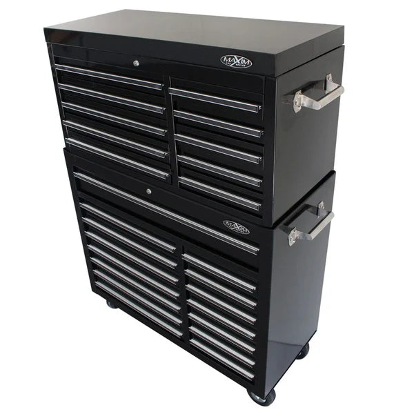 Maxim Pro 42" 25 Drawer Top Tool Chest & Roll Cabinet Toolbox