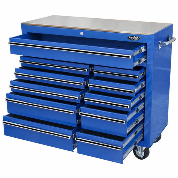 MAXIM 42" 11 Drawer Roll Cabinet Storage Toolbox Stainless Steel Benchtop