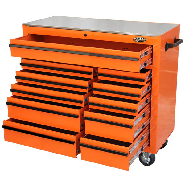 MAXIM 42" 11 Drawer Roll Cabinet Storage Toolbox Stainless Steel Benchtop