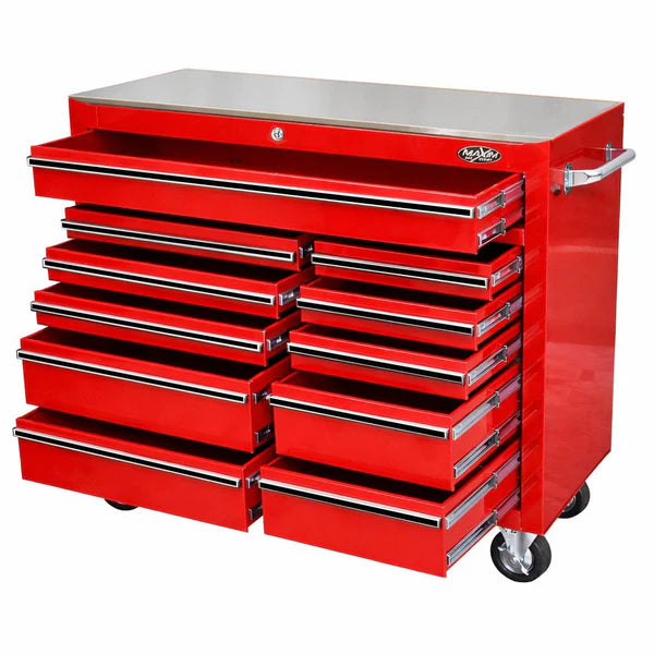 MAXIM 42" 11 Drawer Roll Cabinet Storage Toolbox Stainless Steel Benchtop
