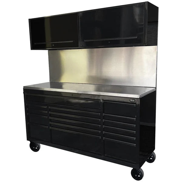 MAXIM 72” 16 Drawers Workstation with 2x Overhead Cabinets