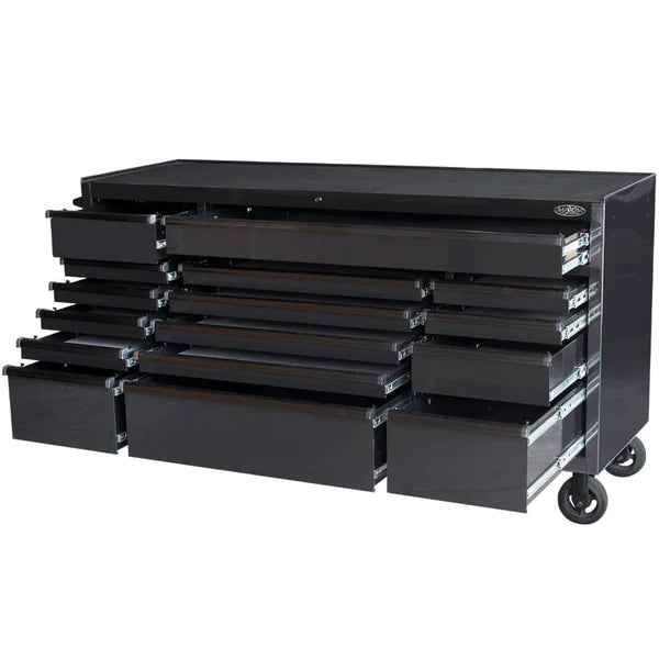 MAXIM 72” 16 Drawers Workstation with 2x Overhead Cabinets