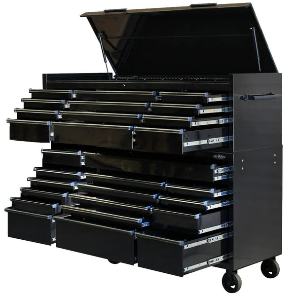 MAXIM PRO 72” Ultimate 28 Drawer Top Chest & Roll Cabinet Toolbox with Optional Side Locker