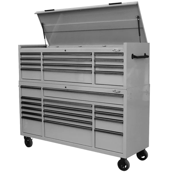 MAXIM PRO 72” Ultimate 28 Drawer Top Chest & Roll Cabinet Toolbox with Optional Side Locker
